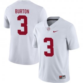 #3 Jermaine Burton NIL Replica Bama Men's White Jerseys 314434-288