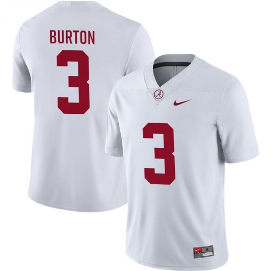 #3 Jermaine Burton NIL Replica Bama Men\'s White Jerseys 314434-288