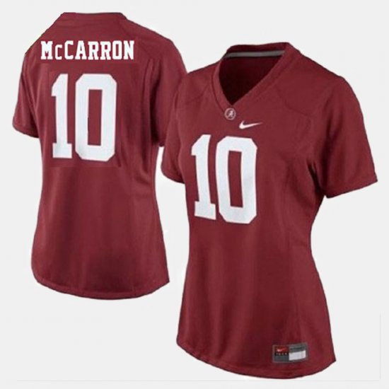 #10 A.J. McCarron College Football University of Alabama Womens Red Jerseys 577094-318