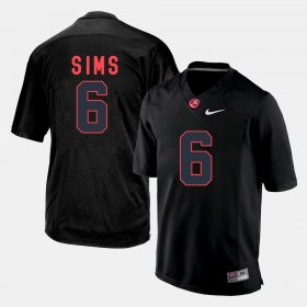 #6 Blake Sims College Football Alabama Crimson Tide Mens Black Jerseys 689490-537