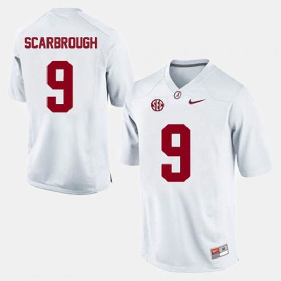 #9 Bo Scarbrough College Football University of Alabama Mens White Jersey 674623-880