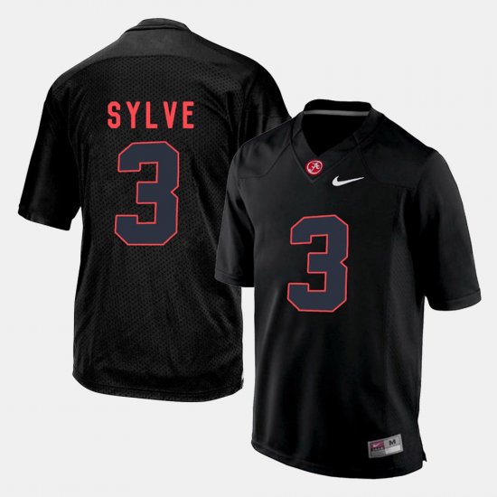 #3 Bradley Sylve Silhouette College Alabama Men\'s Black Jerseys 532972-686