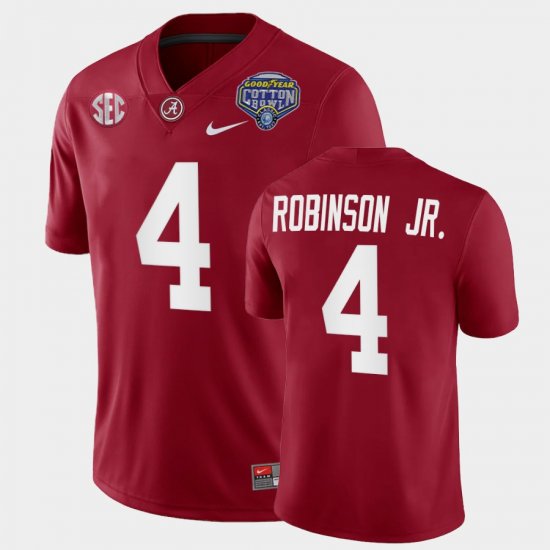 #4 Brian Robinson Jr. 2021 Cotton Bowl Bama College Football Playoff Men Crimson Jerseys 894499-646