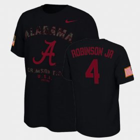 #4 Brian Robinson Jr. College Football Bama Veterans Day 2021 America Flag Mens Black T-Shirts 235112-264 #4 Brian Robinson Jr. College Football Bama Veterans Day 2021 America Flag Mens Black T-Shirts 235112-264