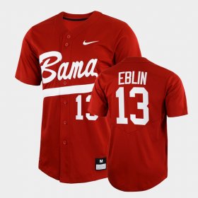 #13 Bryce Eblin College Baseball Alabama Crimson Tide 2022 Full-Button Men's Crimson Jerseys 125753-217