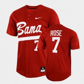 #7 Caden Rose College Baseball Alabama Crimson Tide 2022 Full-Button Mens Crimson Jersey 968188-751