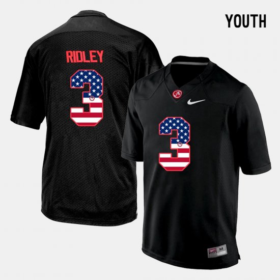 #3 Calvin Ridley US Flag Fashion University of Alabama Youth Black Jerseys 841942-581