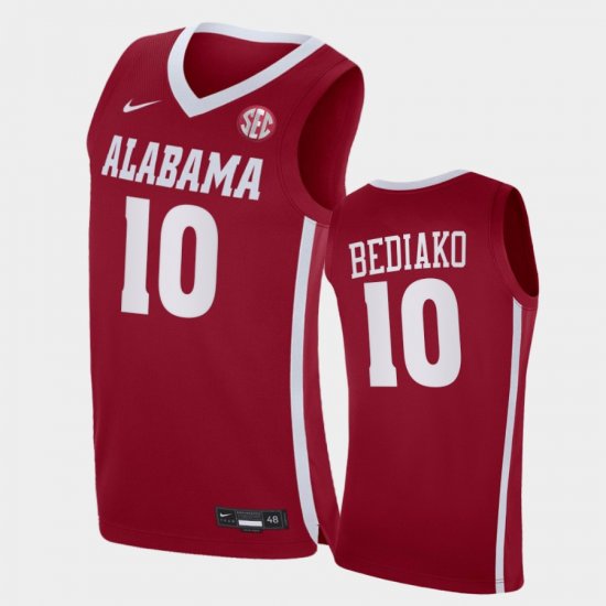 #10 Charles Bediako College Basketball Bama Men\'s Red Jerseys 961838-852