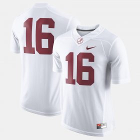 #16 College Football University of Alabama Men's White Jerseys 472407-396 #16 College Football University of Alabama Men's White Jerseys 472407-396