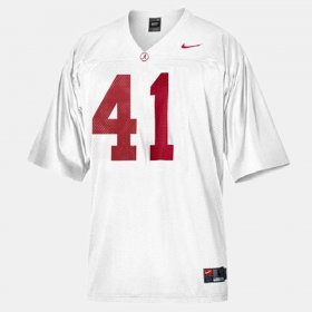 #41 Courtney Upshaw College Football Alabama Men's White Jerseys 556231-582