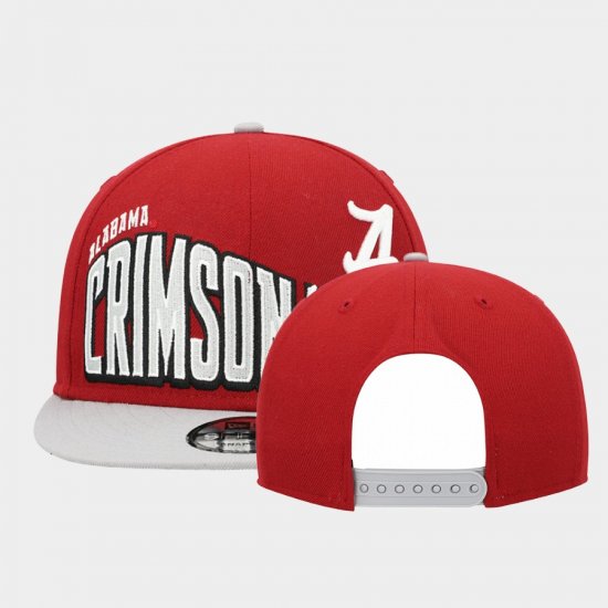 Team Logo Alabama Crimson Tide Two-Tone Vintage Wave 9FIFTY Snapback Hat Mens Crimson Cap 196357-825