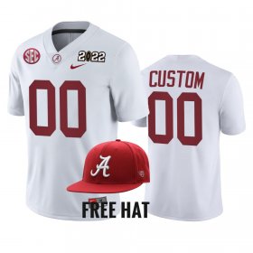 #00 Custom College Football University of Alabama 2021 Cotton Bowl Champions CFP Men's White Jersey 869645-354 #00 Custom College Football University of Alabama 2021 Cotton Bowl Champions CFP Men's White Jersey 869645-354