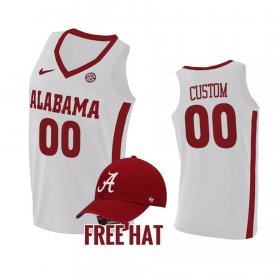 #00 Custom College Basketball Bama Free Hat Men's White Jerseys 373889-988 #00 Custom College Basketball Bama Free Hat Men's White Jerseys 373889-988