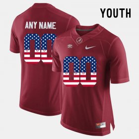 #00 Custom US Flag Fashion Bama Youth Crimson Jersey 781707-212 #00 Custom US Flag Fashion Bama Youth Crimson Jersey 781707-212