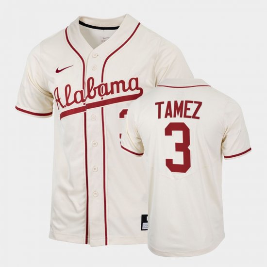 #3 Dominic Tamez College Baseball Alabama 2022 Replica Mens Natural Jerseys 857604-419