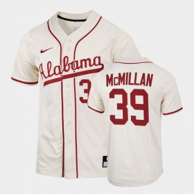 #39 Garrett McMillan College Baseball Alabama Crimson Tide 2022 Replica Mens Natural Jerseys 640847-127