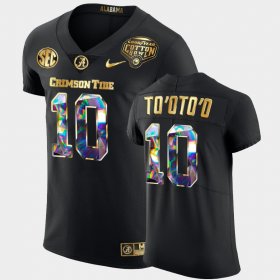 #10 Henry To'oTo'o 2021 Cotton Bowl Bama Golden Diamond Edition Mens Black Jersey 554232-806