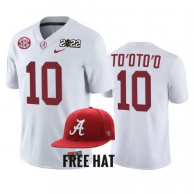 #10 Henry To'oTo'o College Football Bama 2021 Cotton Bowl Champions CFP Men's White Jersey 598691-886