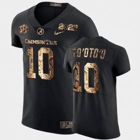 #10 Henry To'oTo'o College Football Alabama 2022 Playoff Python Skin Men's Black Jersey 292593-896