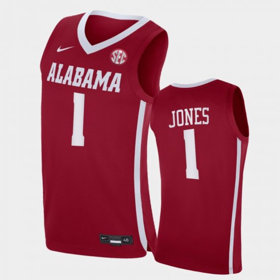 #1 Herbert Jones College Basketball Alabama Men\'s Red Jerseys 588738-494