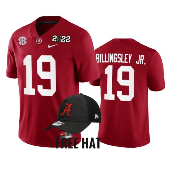 #19 Jahleel Billingsley College Football Alabama 2021 Cotton Bowl Champions CFP Men Crimson Jersey 918628-923