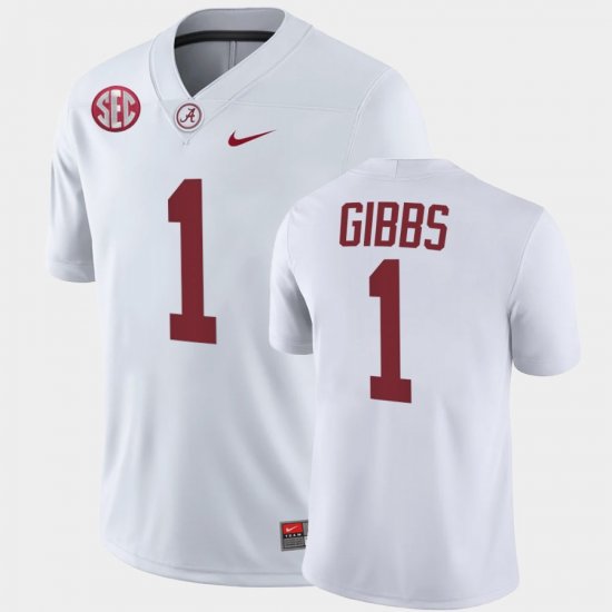 #1 Jahmyr Gibbs College Football Alabama Men\'s White Jersey 200027-632