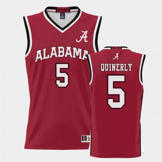 #5 Jahvon Quinerly College Basketball Alabama Crimson Tide ProSphere Men Crimson Jerseys 236842-586