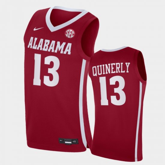 #13 Jahvon Quinerly College Basketball Alabama Mens Red Jersey 631819-303