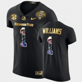 #1 Jameson Williams 2021 Cotton Bowl Alabama Golden Diamond Edition Men's Black Jerseys 247918-979