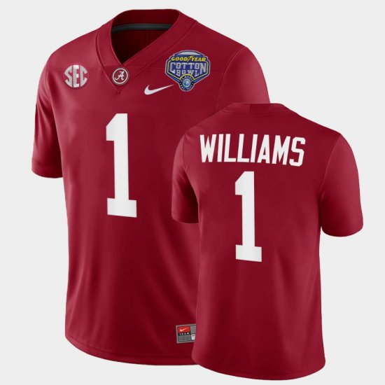 #1 Jameson Williams 2021 Cotton Bowl University of Alabama College Football Playoff Men Crimson Jerseys 340572-967