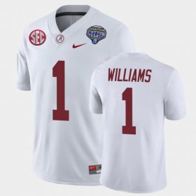 #1 Jameson Williams 2021 Cotton Bowl Alabama Crimson Tide Game Men's White Jersey 209511-592