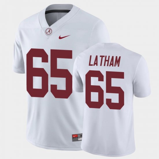 #65 JC Latham Game Alabama Men White Jerseys 943891-299