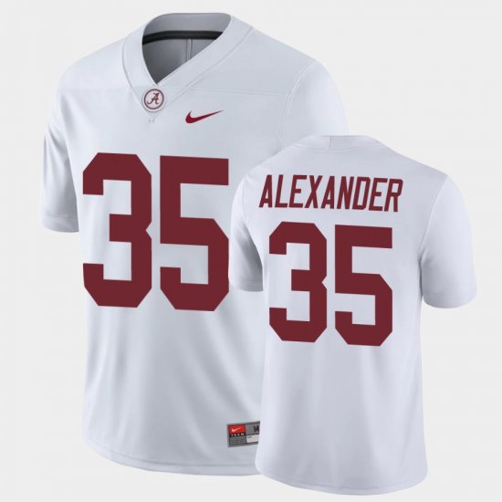 #35 Jeremiah Alexander Game University of Alabama Men White Jerseys 114402-716