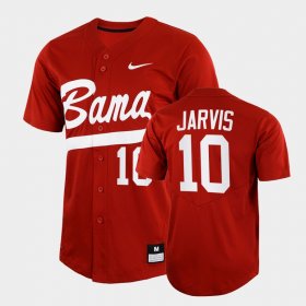 #10 Jim Jarvis College Baseball Alabama Crimson Tide 2022 Full-Button Men's Crimson Jerseys 913749-190