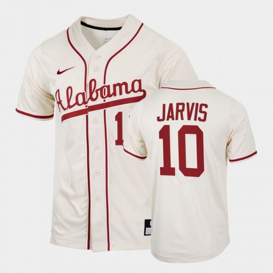 #10 Jim Jarvis College Baseball University of Alabama 2022 Replica Men Natural Jersey 234376-881