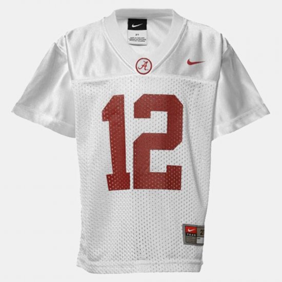 #12 Joe Namath College Football Alabama Youth White Jersey 245021-756