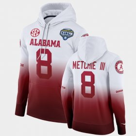 #8 John Metchie III College Football Alabama 2021 Cotton Bowl Color Crash Men's White Crimson Hoodies 588485-898 #8 John Metchie III College Football Alabama 2021 Cotton Bowl Color Crash Men's White Crimson Hoodies 588485-898