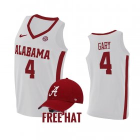 #4 Juwan Gary College Basketball Alabama Crimson Tide Free Hat Mens White Jersey 442866-633