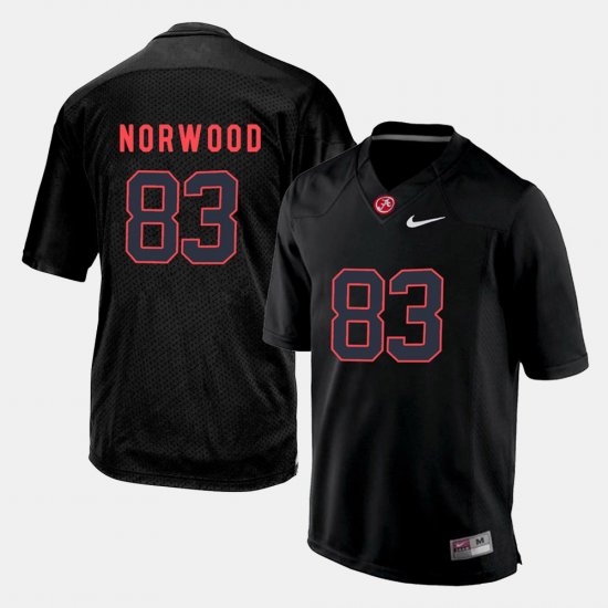 #83 Kevin Norwood Silhouette College Alabama Men Black Jerseys 800829-502