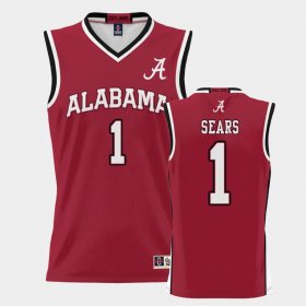 #1 Mark Sears College Basketball Alabama ProSphere Men's Crimson Jersey 285106-734