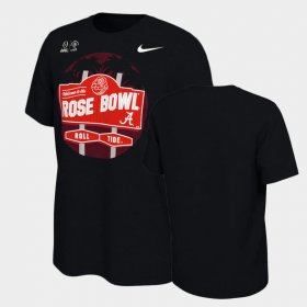 2021 Rose Bowl University of Alabama Illustrated Men Black T-Shirts 617586-856 2021 Rose Bowl University of Alabama Illustrated Men Black T-Shirts 617586-856