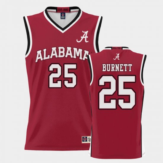 #25 Nimari Burnett College Basketball Alabama Crimson Tide ProSphere Mens Crimson Jersey 840556-495