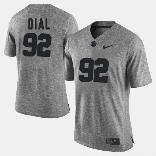 #92 Quinton Dial Gridiron Gray Limited Alabama Crimson Tide Gridiron Limited Men Gray Jersey 370831-251