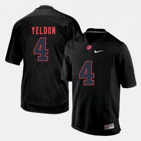 #4 T.J. Yeldon Silhouette College University of Alabama Men's Black Jersey 189476-176