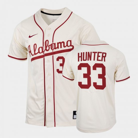 #33 Tommy Hunter College Baseball Bama Replica Men\'s Natural Jerseys 443414-494