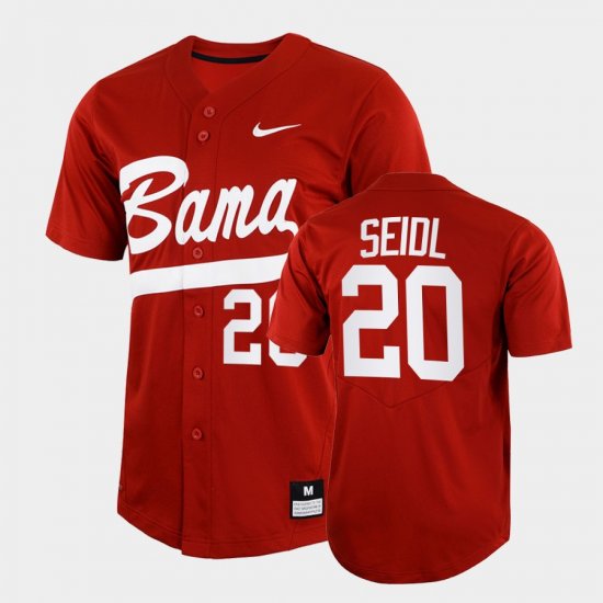 #20 Tommy Seidl College Baseball University of Alabama 2022 Full-Button Men\'s Crimson Jerseys 148716-635