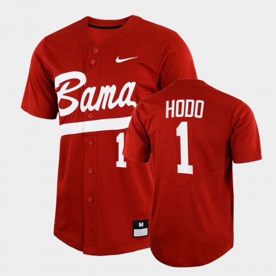 #1 Will Hodo College Baseball Alabama 2022 Full-Button Men\'s Crimson Jersey 891357-654