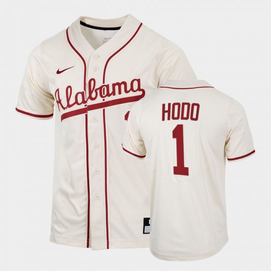 #1 Will Hodo College Baseball Alabama Crimson Tide 2022 Replica Men\'s Natural Jerseys 861218-640