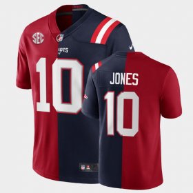 #10 Mac Jones Split Edition Alabama Crimson Tide X Patriots Exclusive Men's Crimson Navy Jerseys 674907-905 #10 Mac Jones Split Edition Alabama Crimson Tide X Patriots Exclusive Men's Crimson Navy Jerseys 674907-905