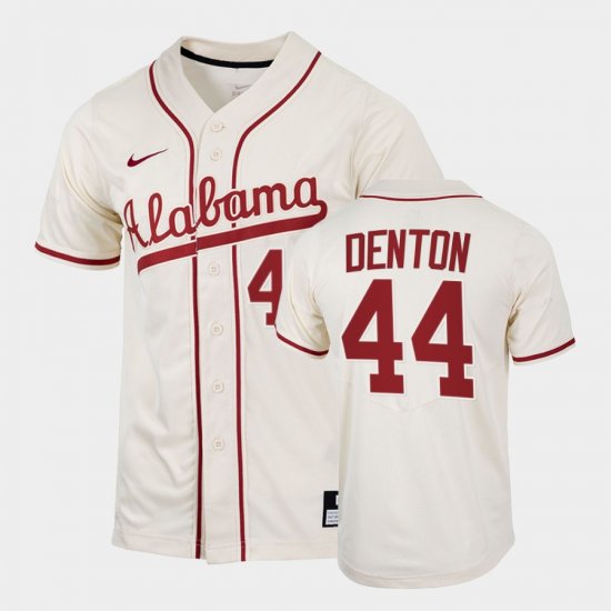 #44 Zane Denton College Baseball Bama 2022 Replica Men\'s Natural Jerseys 865583-556